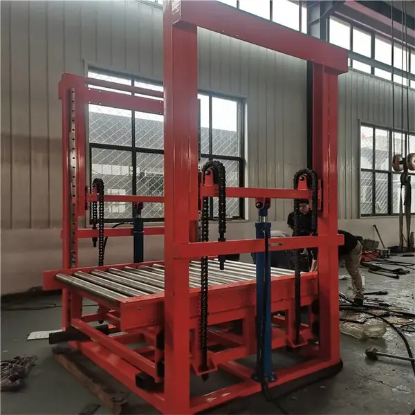 可升降滚筒输送平台 货梯用滚筒输送流水线 辊筒液压升降台