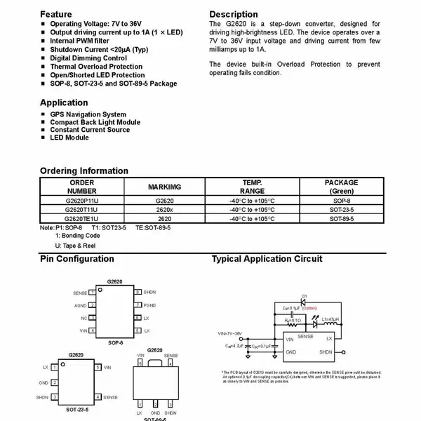 GMT���� G2620T11U LED������ѹ�任�� ����о���ӹ�Ӧ