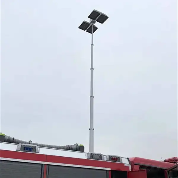 珲红4*400W大功率车载电动升降照明灯消防车用气动升降探照灯