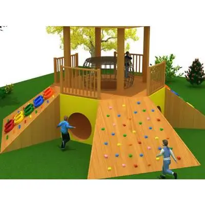 深圳惠州幼儿园攀爬墙_攀爬墙图片_室内攀岩墙运动系列_幼儿园户外木制体能训练组合_深圳市健宇体育