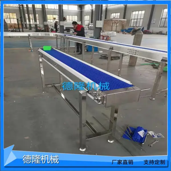 蓝色网带输送机 小型蓝色网带输送机 塑料网带输送机流水线 德力