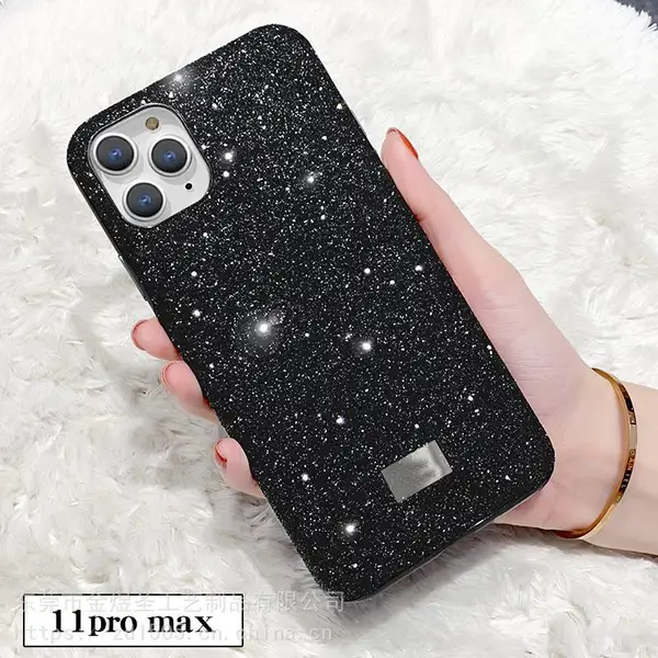 私模弧边二合一星钻手机壳实色款