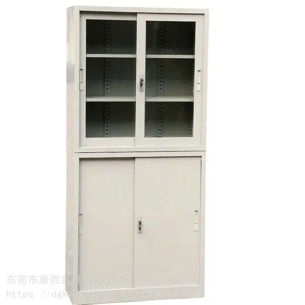 办公室铁皮柜玻璃门办公家具文件柜 实用对开门文件柜