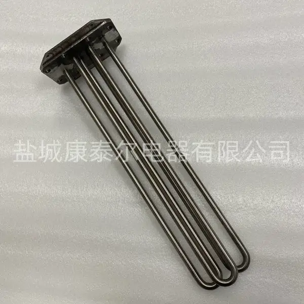带测温孔方型法兰电热管 水式模温机加热管 方型法兰开水器发热管