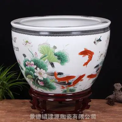 陶瓷器鱼缸 办公室客厅摆件水缸 庭院大缸养鱼盆锦鲤缸乌龟缸