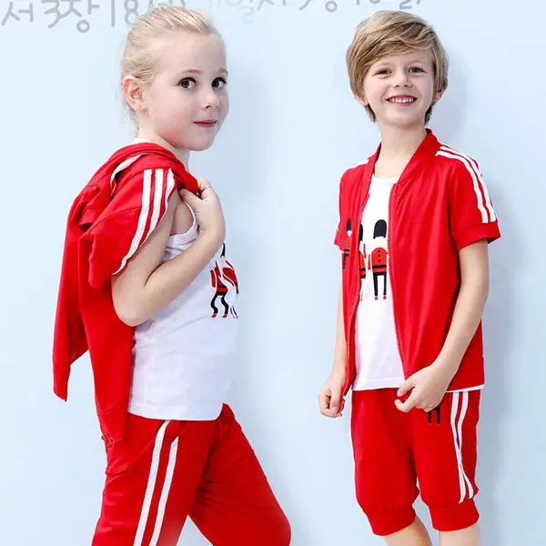 新款春秋长短袖校服定制 中小学生校服套装订做工厂