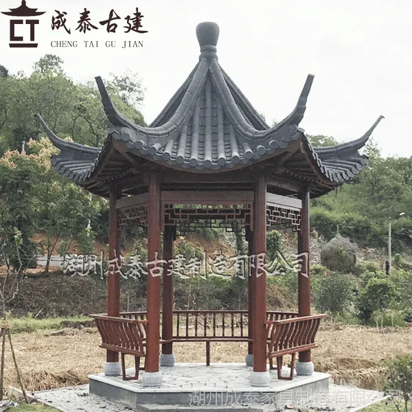 古建六角凉亭-现货成品防腐木仿古凉亭-户外公园别墅景观园林凉亭