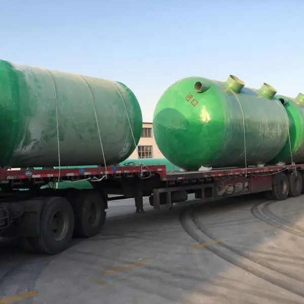 玻璃钢生活小区化粪池 一体化消防水罐整体运输