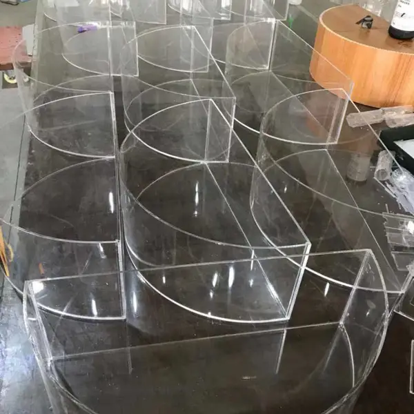 高透亚克力有机玻璃展示盒 圆弧弧形专柜陈列盒 商超干果分格盒非标定制
