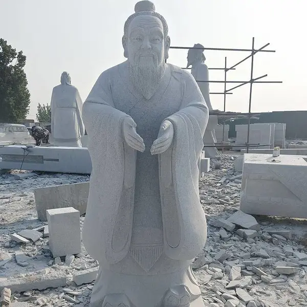 青石石雕曾子像厂家 曾子像价格多少钱 供学校企业文化园 现货半成品