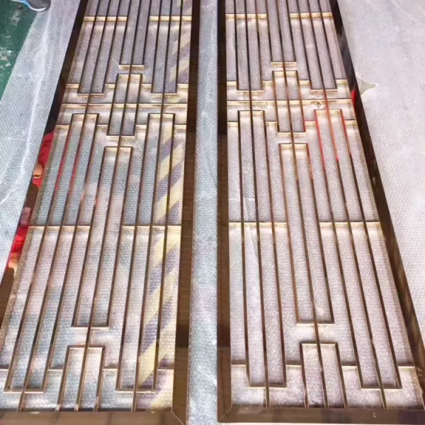 厂家直销酒店金属隔断镂空玄关背景墙不锈钢屏风隔断花格