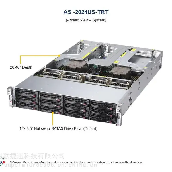 超微2024US-TRT 双路AMD EPYC 128核服务器 模拟仿真 IPFS HPC