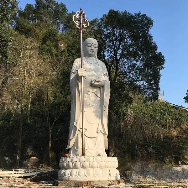 石雕地藏王石像寺庙石材地藏王菩萨摆放大型石头佛像雕刻