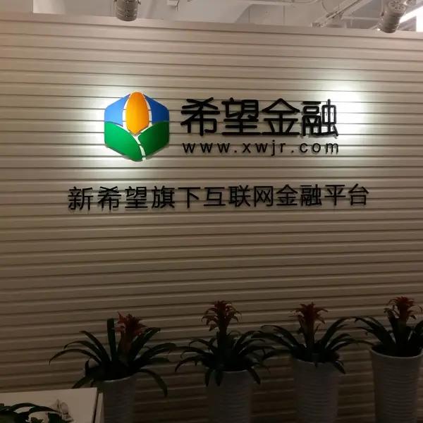西北旺公司logo墙前台背景墙形象墙字亚克力水晶字制作安装