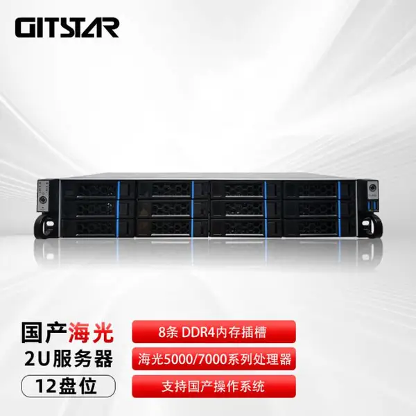 集特国产海光5000/7000系列CPU单路2U机架式服务器GSC-2000-12