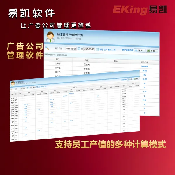 易凯广告接单管理软件,员工绩效管理,自动统计账单-普及版9.30