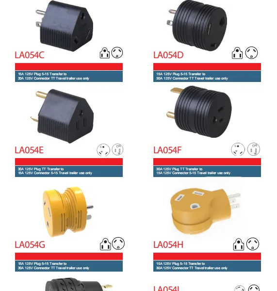 15A 30A 20A 50A 125v、250V 转换RV适配器 插头