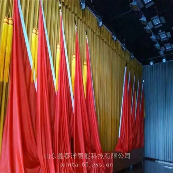 电动舞台幕布定做 礼堂B1级阻燃幕布 会议室舞台背景幕 多种颜色