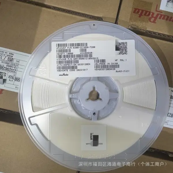 muRata村田电容 GRM155R61C105KE01D 04021uF ±20%16V X5R
