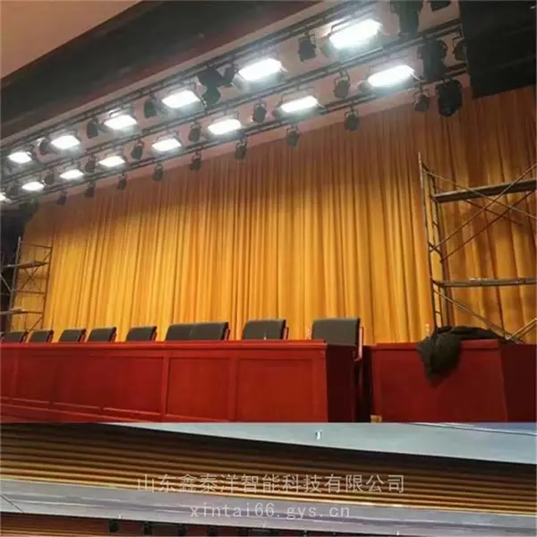 报告厅 剧院 会议室电动舞台幕布 阻燃金丝绒面料