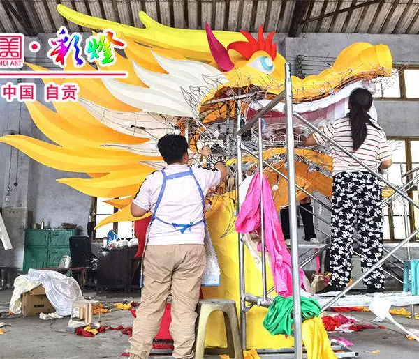 竹筏龙舟彩灯龙头龙尾花灯发光龙头龙尾文旅夜游彩灯