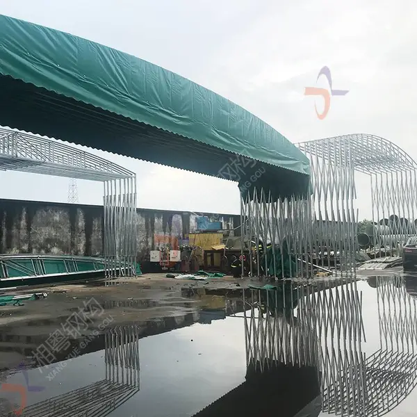 佛山三水区伸缩电动推拉蓬 遮阳烧烤推拉棚 移动户外车雨篷移动蓬蓬架稳定