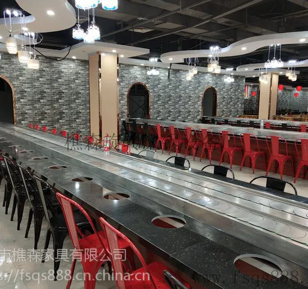 定制餐厅家具旋转火锅餐桌 回转火锅设备 自助小火锅 旋转麻辣烫