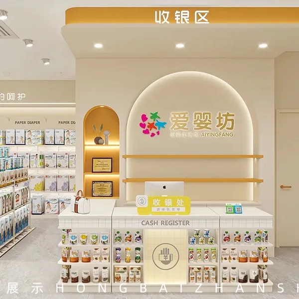 鸿百货架母婴店奶粉货架展示柜童装玩具背柜单面中岛货架促销台