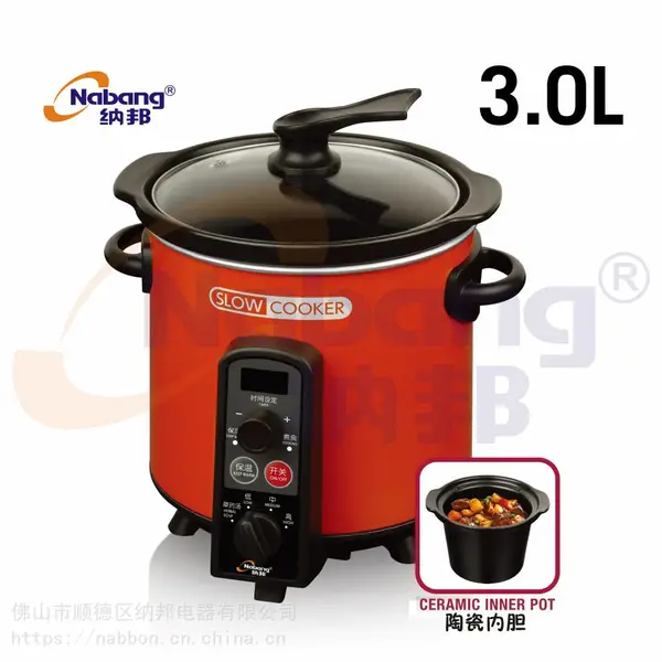 纳邦电器厨房小家电3.0升日式家用旋钮调节电炖锅电子瓦锅