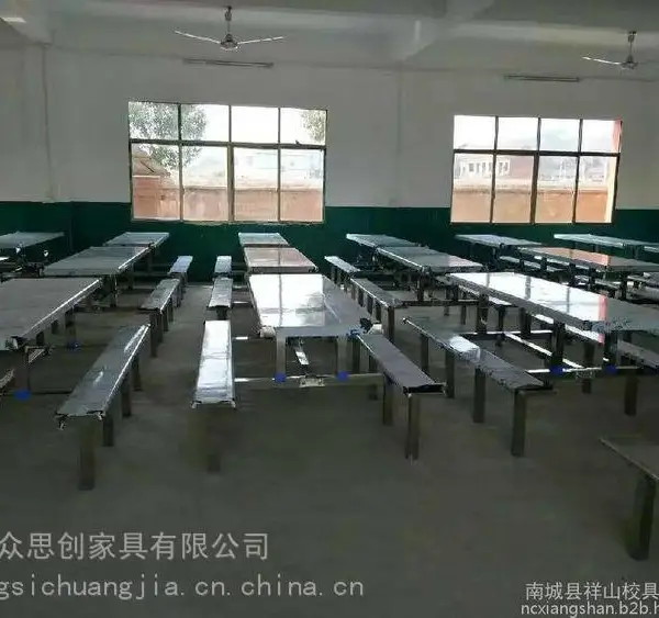 河南濮阳台前中小学学生塑钢餐桌椅定制 众思创家具