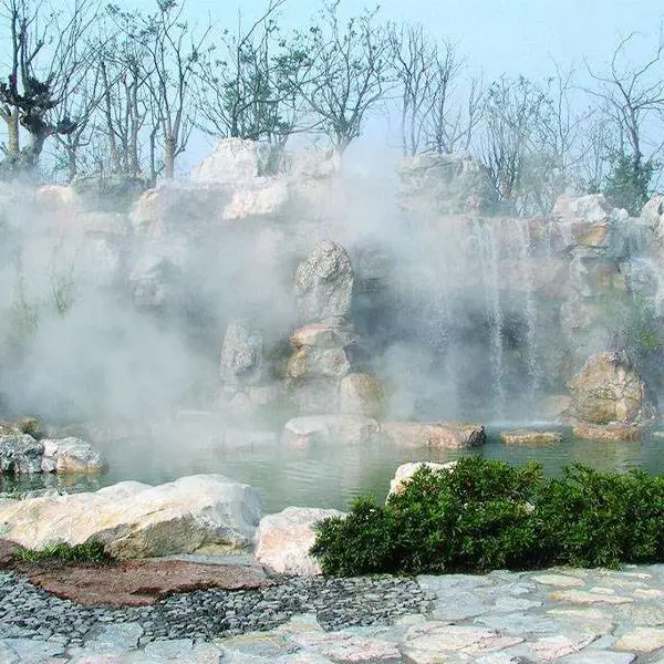 售楼部人造雾景观 假山喷雾造景,水雾景观,人造雾厂家
