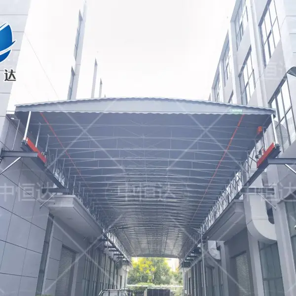 定制户外临时仓库活动雨棚 移动伸缩雨棚推拉蓬 悬空挡雨收缩简单