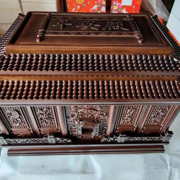 骨灰存放盒 迁坟用品 无钉榫卯结构 实木材质制作 殡葬用品 超盛工艺品