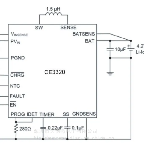 代理芯力微 CE3320 单节锂离子电池充电管理IC