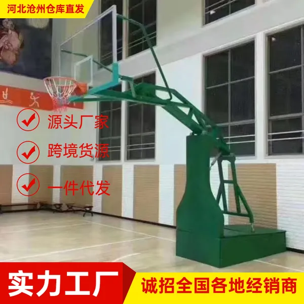 室外篮球架 成人训练钢化玻璃篮球架 青少年可移动标准型液压篮球架