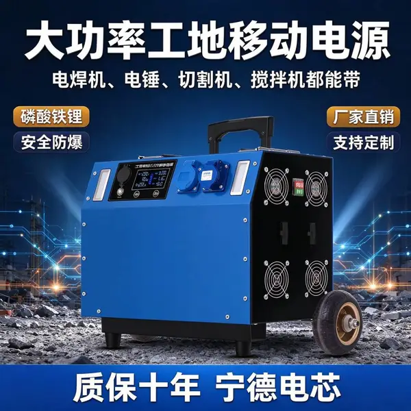 多功能380V户外移动电源 大容量便携储能电瓶 工地工程应急摆摊房车
