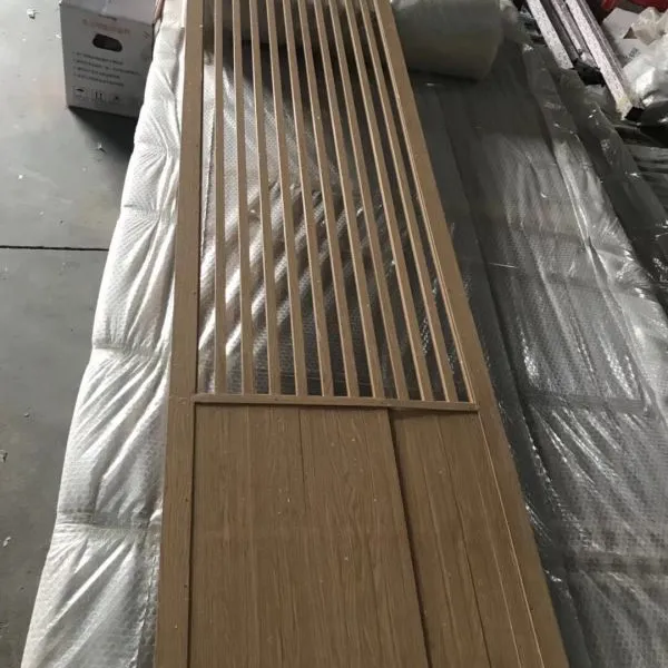 仿木纹色不锈钢屏风栏杆园林建筑装饰款