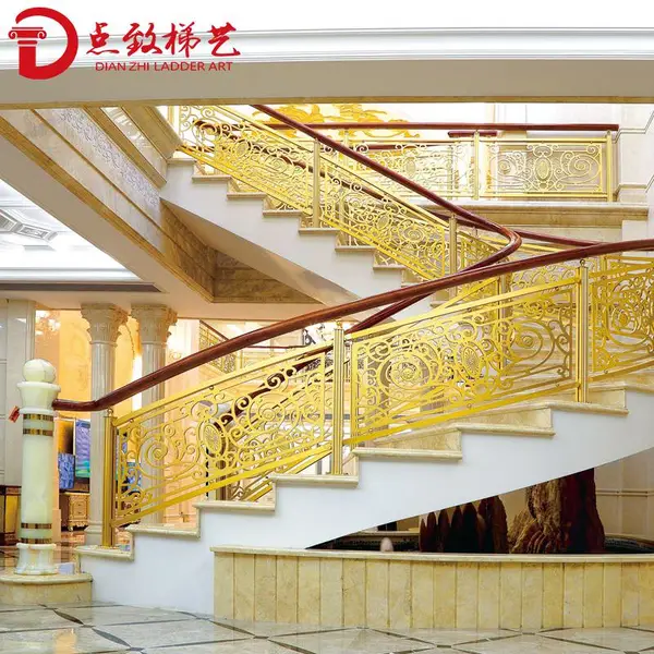 厂家直供铝合金楼梯护栏实木扶手定制