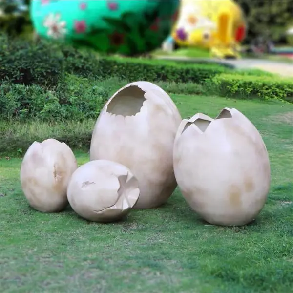玻璃钢恐龙蛋雕塑 户外绿地公园景观雕塑 仿真玻璃钢雕塑