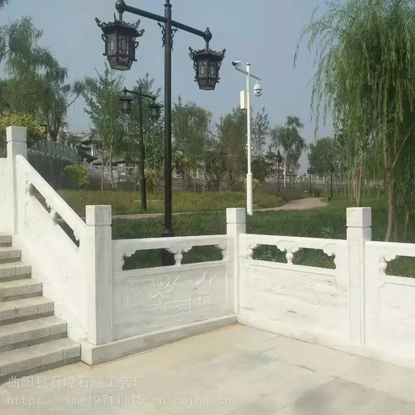 草白玉栏杆安装-草白玉石栏杆施工方案-曲阳县聚隆园林雕塑