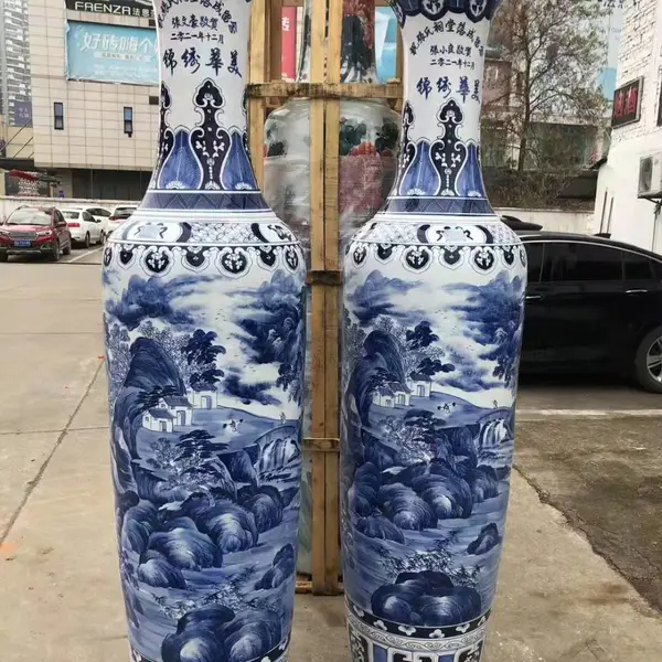 手工艺品陶瓷器落地大花瓶 满花五彩家居客厅摆件新房酒店开业装饰品