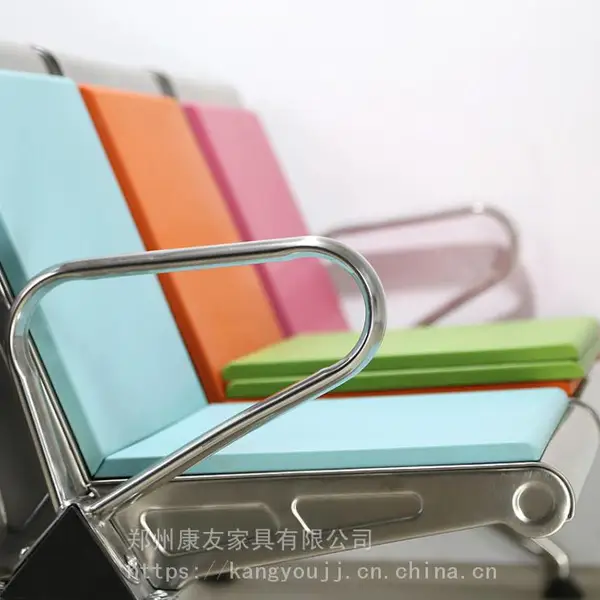 不锈钢冲孔机场椅聚氨酯发泡等候椅商用排椅