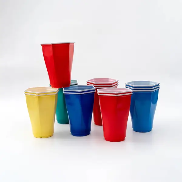 欧美畅销beerpong杯 派对游戏双色塑料杯一次性 出口外贸源头工厂