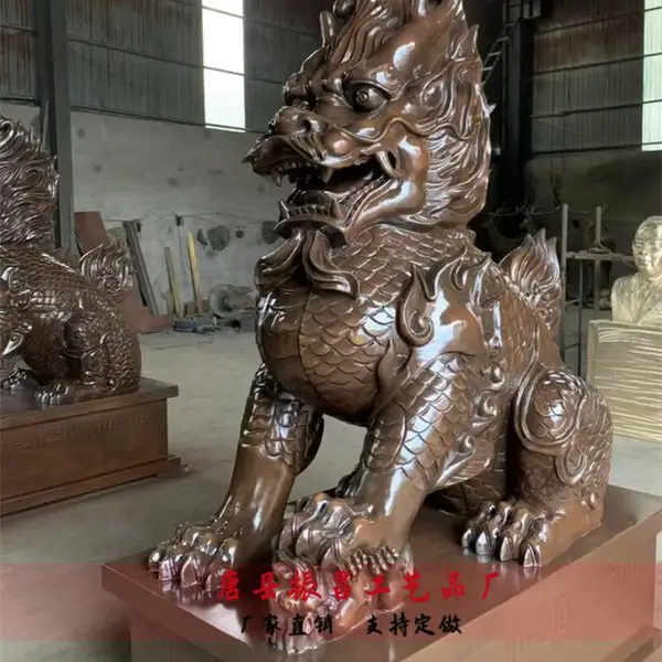 铜雕麒麟_麒麟摆件_振昌工艺品麒麟雕塑纯铜
