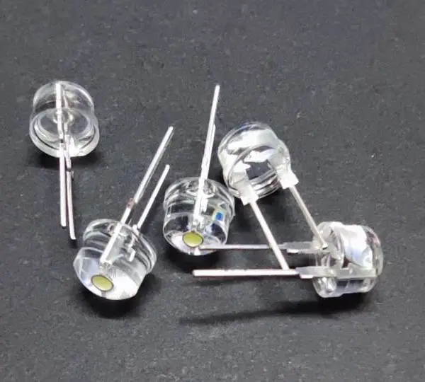 8MM 草帽LED 大支架0.75W 透明 雾状F8发光二极管 红光 蓝光 绿光 白光