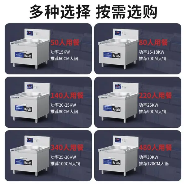 商用电磁炉 饭店食堂电炒灶 商用20kw单头大炒炉
