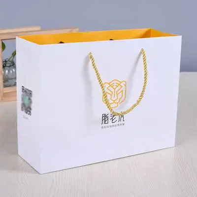 铜版纸袋 定制logo 手提购物袋 礼品袋 服装店包装袋 加厚耐用