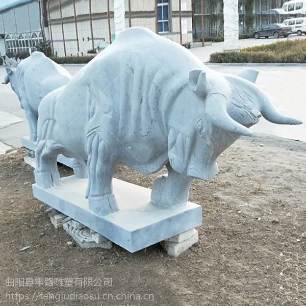 石雕开垦牛图片 丰路石雕 青石公牛雕塑