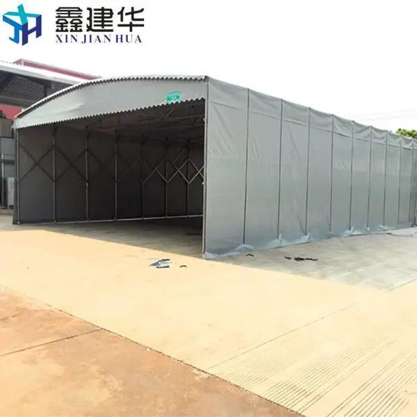 大型活动移动雨蓬定制 仓库临时电动推拉帐篷布 钢结构雨棚规格