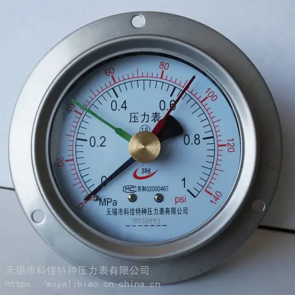 ***苏科佳多功能螺纹连接三针定位压力表_液压机械用压力表
